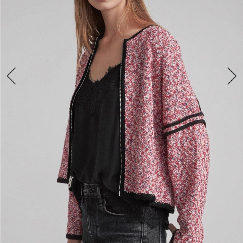 Rag & bone knit jacket red